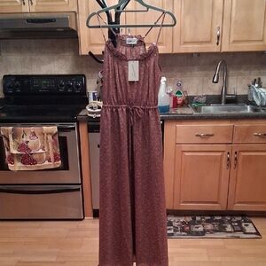 Universal Thread Dusty Rose Printed Maxi Jumpsuit Dress